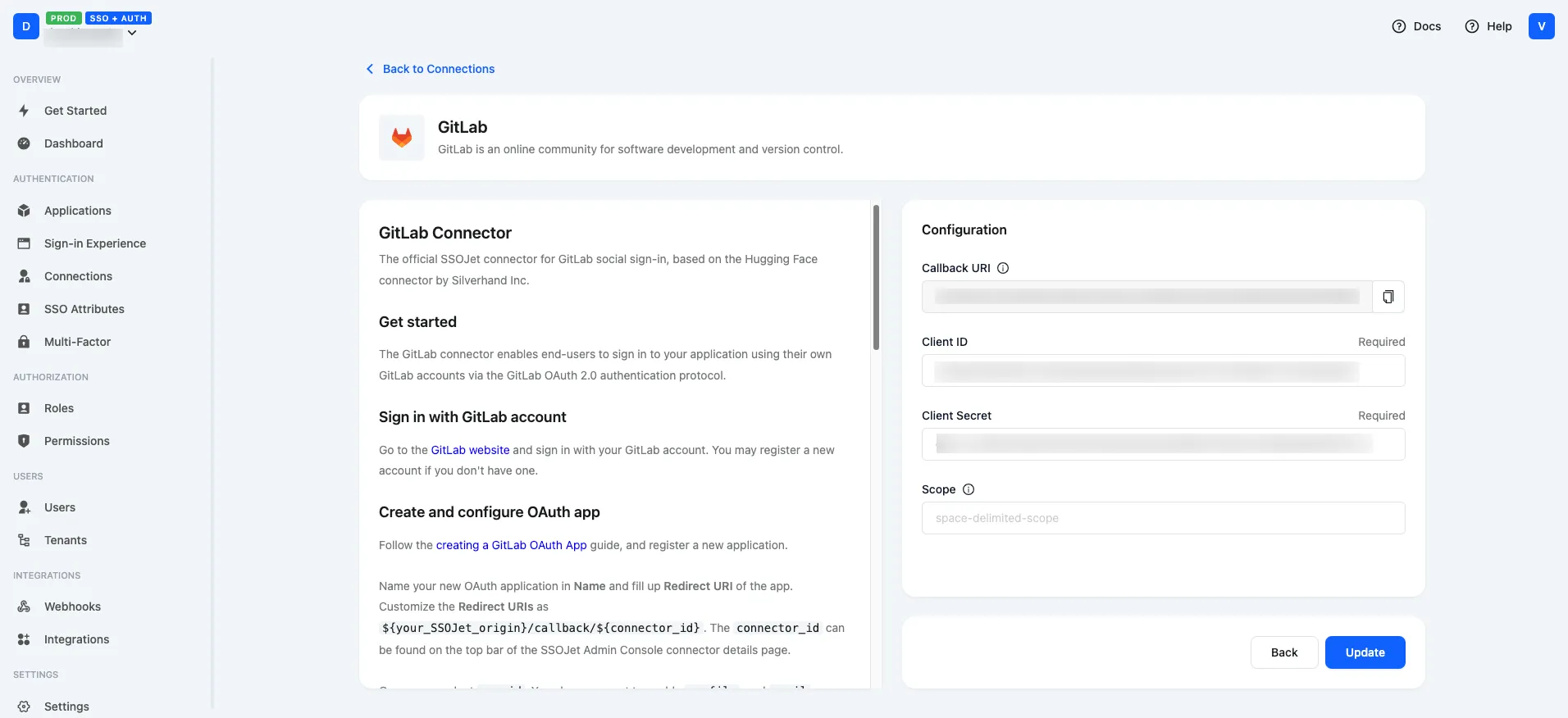 GitLab Configuration Page