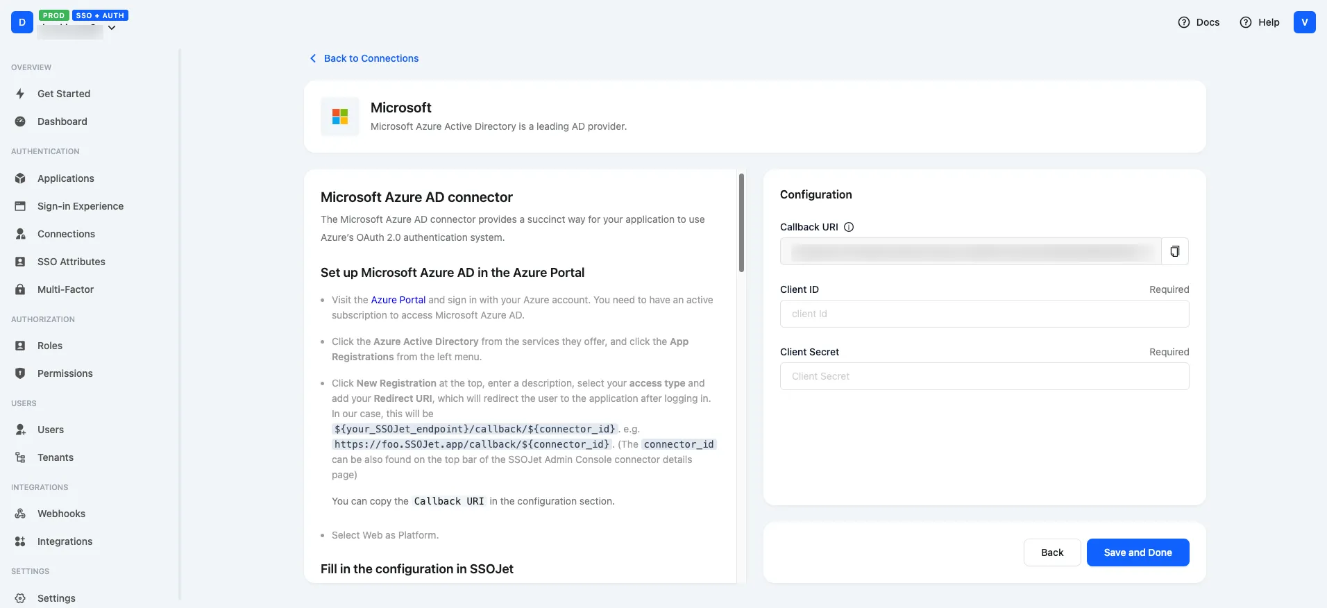 Microsoft Configuration Page