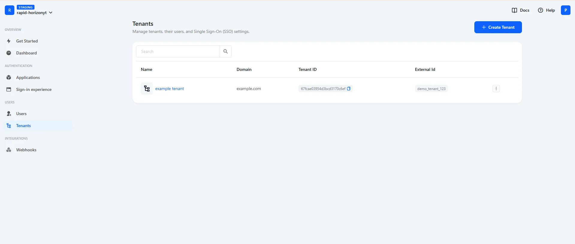 Tenants Tab Screenshot